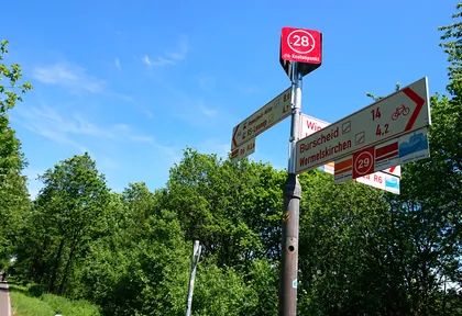 Route photo of Burscheid, streams and churches