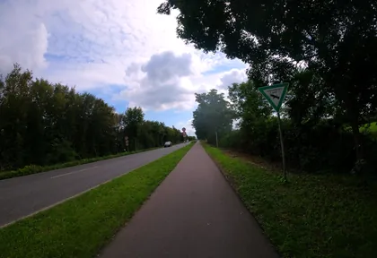 Streckenfoto der Route Dormagen, Rheinschiene und Zons
